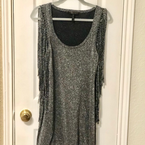 BCBG Maxazria Charcoal Metallic Mini Dress - Picture 4 of 6